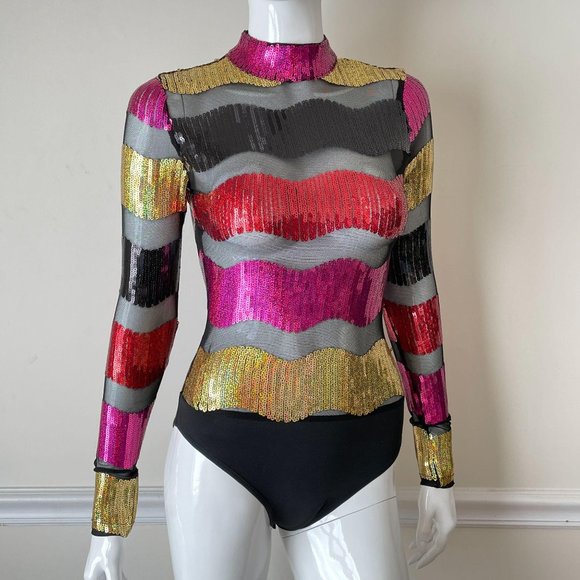 Dolls Kill Style Banjul Festival Rave Sequin Bodys - Picture 2 of 8